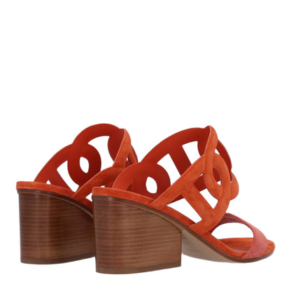Hermes Suede Goatskin Lipari 70 Sandals 40 Marron Brique Rose Antique 7 of 11
