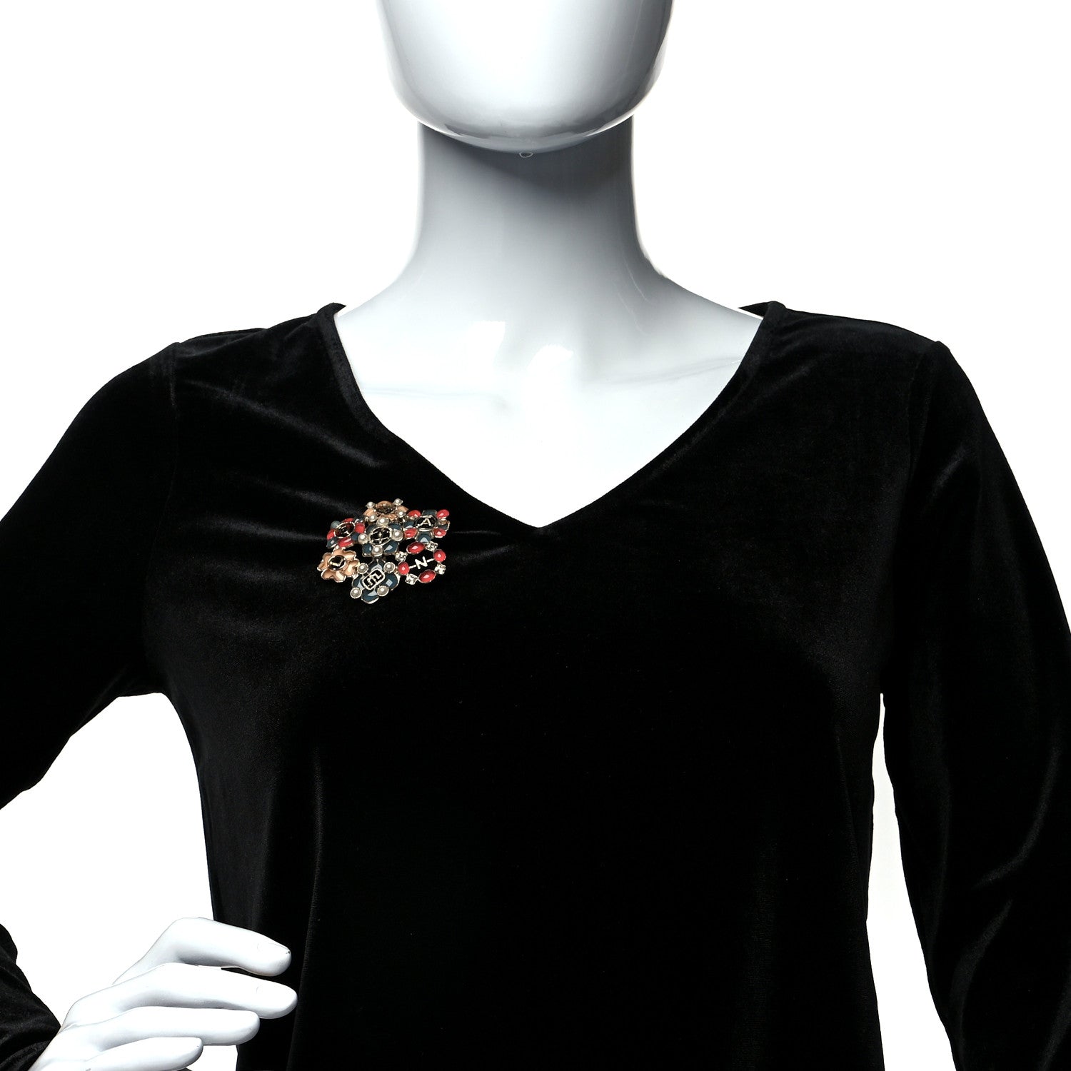 Chanel Resin Gripoix Poured Glass Pearl CC Brooch Multicolor 2 of 5