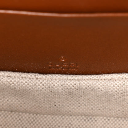 Gucci New Canvas Charisma Calfskin Crystal GG Monogram Small Bamboo 1947 Top Handle Bag Camel Ebony 6 of 11