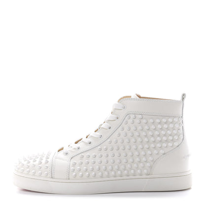 Christian Louboutin Calfskin Laminato Dino Spikes Yang Louis Flat Sneakers 44 Latte Silver 1 of 14