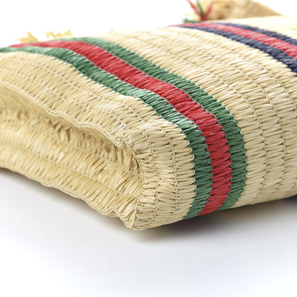 Gucci Raffia Linen Web Cestino Tote Bag 6 of 9