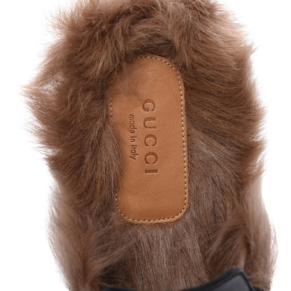 Gucci Calfskin Fur Womens Princetown Slippers 35.5 Black 6 of 10