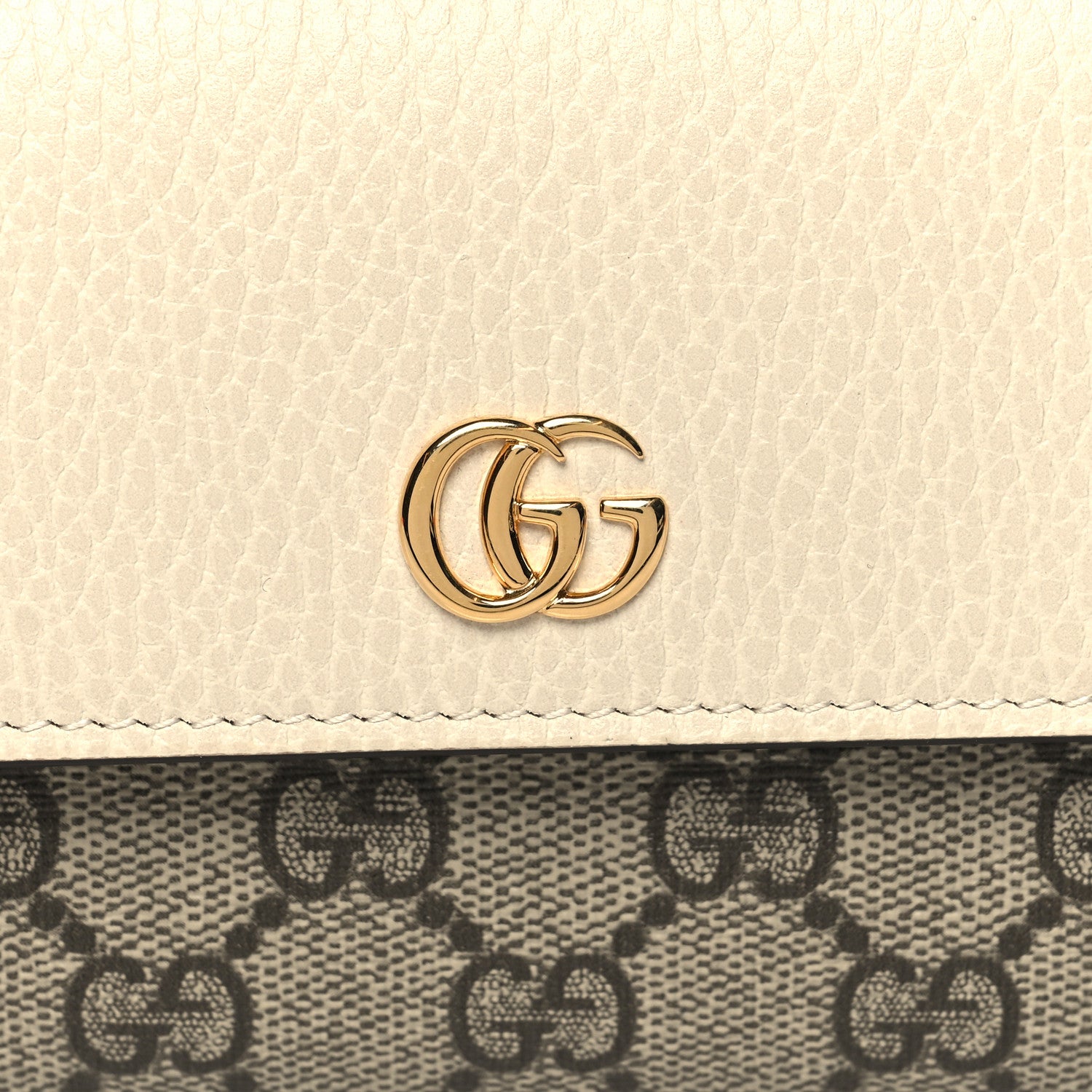 Gucci Dollar Calfskin GG Supreme Monogram GG Marmont Continental Wallet Mystic White Beige Ebony 8 of 8
