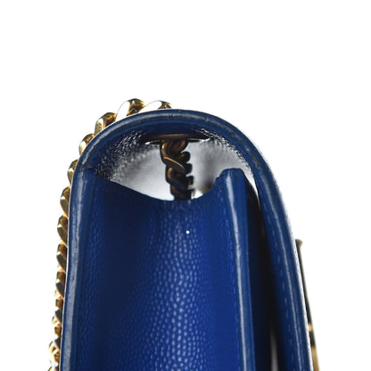 Saint Laurent Grain De Poudre Small Classic Monogram Kate Satchel Royal Blue 15 of 16