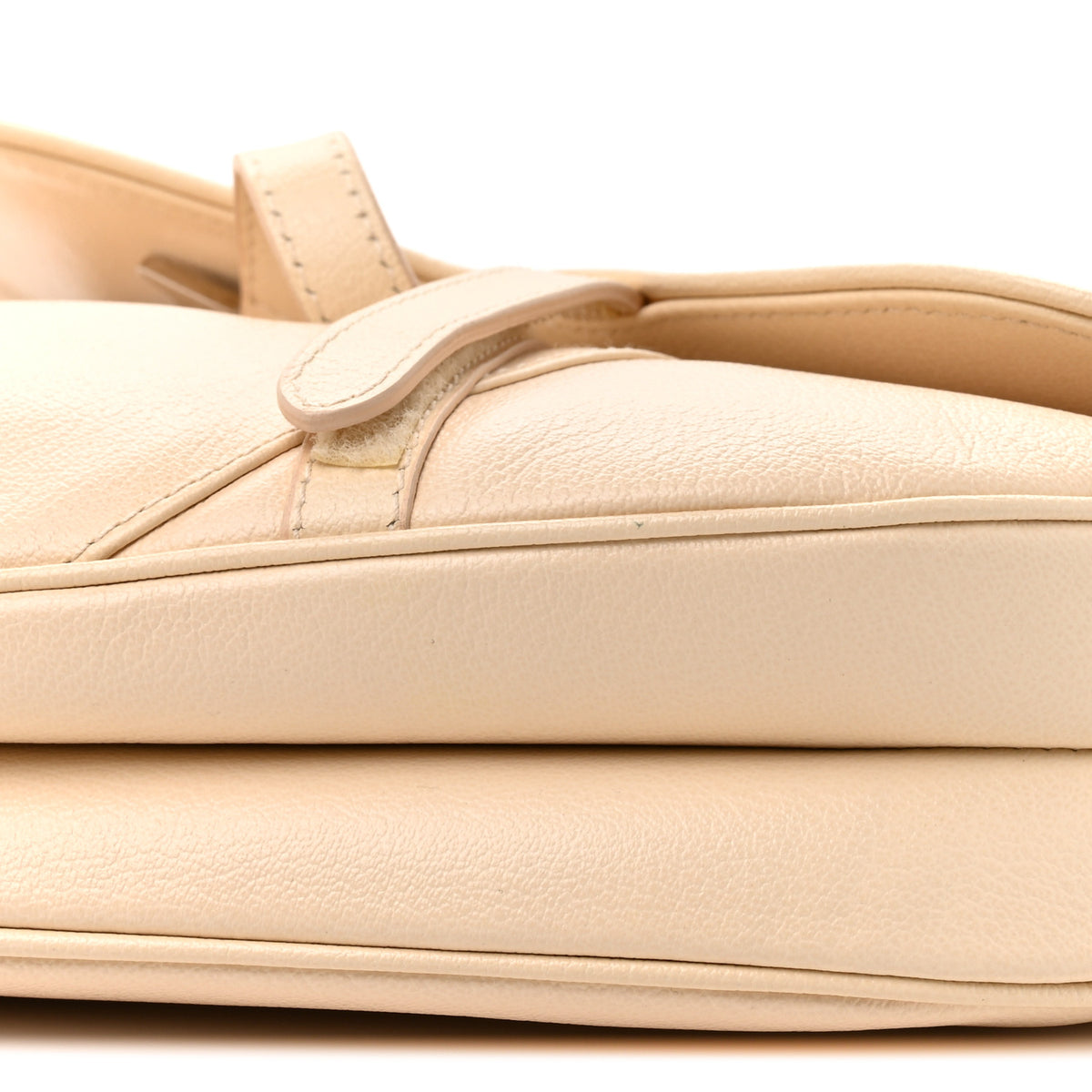 Grained Calfskin Saddle Bag Beige