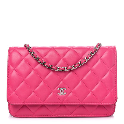 Chanel Lambskin Quilted Wallet on Chain WOC Pink 1 of 21