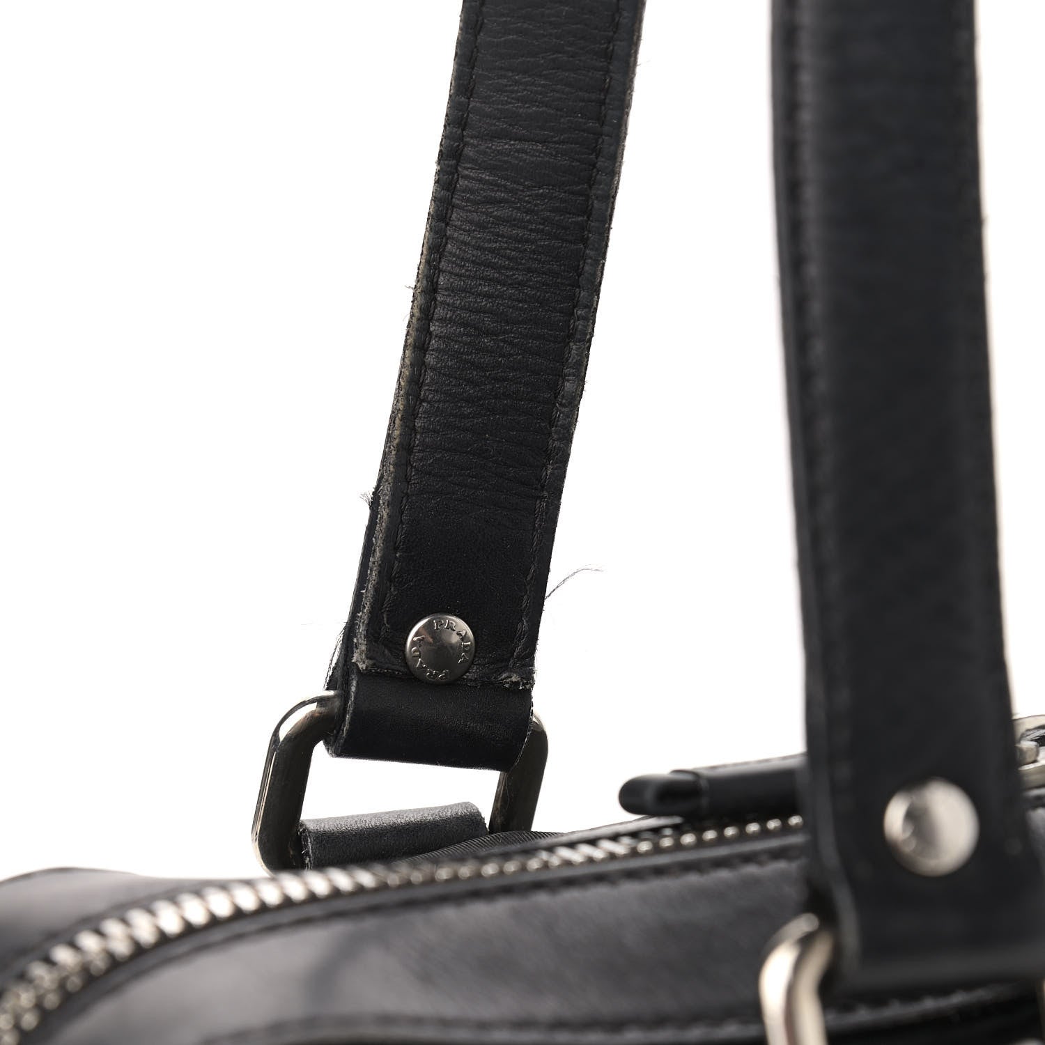 Prada Nylon Calfskin Buckle Shoulder Bag Black 12 of 16
