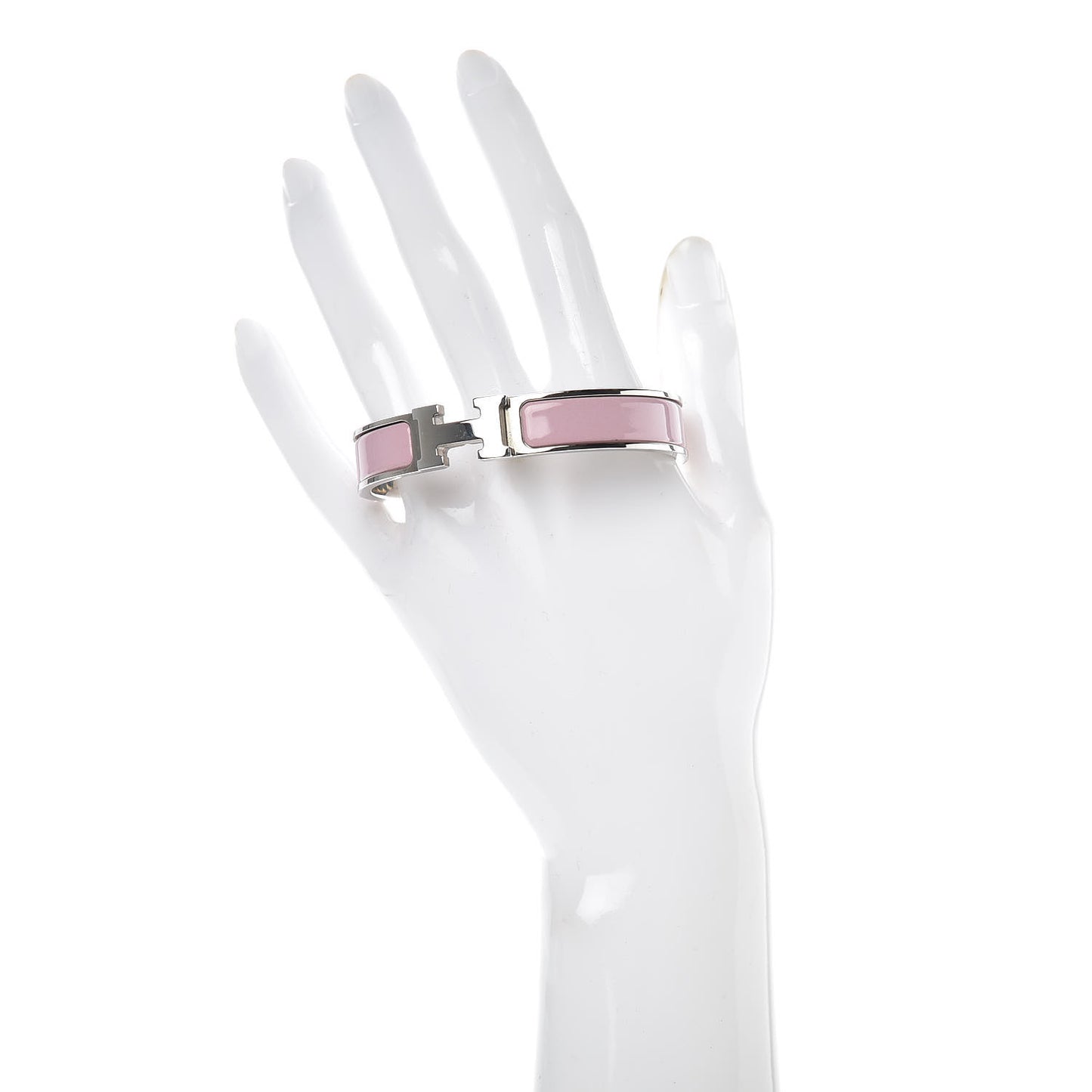 Narrow Enamel Clic Clac H Bracelet GM Rose Nacarat