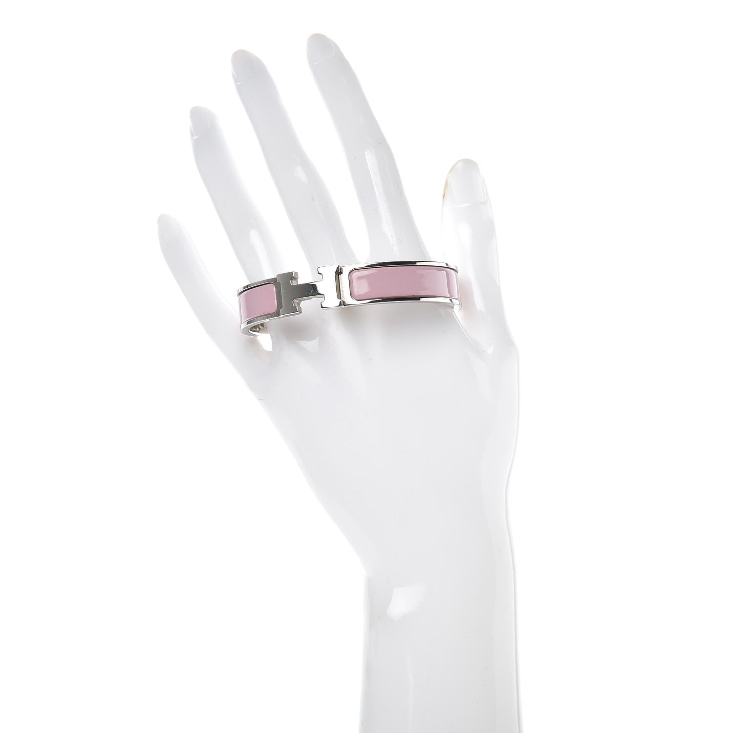 Hermes Narrow Enamel Clic Clac H Bracelet GM Rose Nacarat 2 of 6