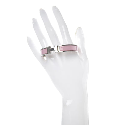 Hermes Narrow Enamel Clic Clac H Bracelet GM Rose Nacarat 2 of 6