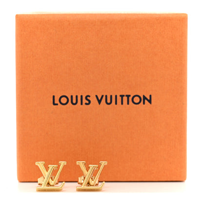 Louis Vuitton Metal LV Iconic Earrings Gold 6 of 6