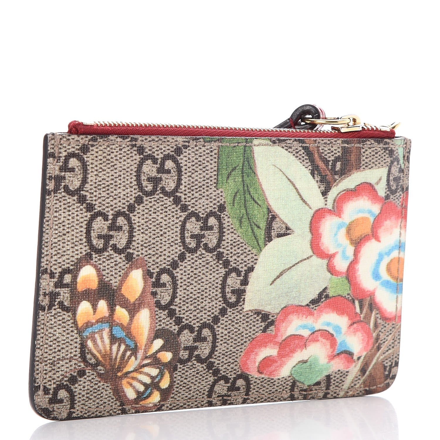 Gucci GG Supreme Monogram Tian Key Case Beige Multicolor Red 3 of 7