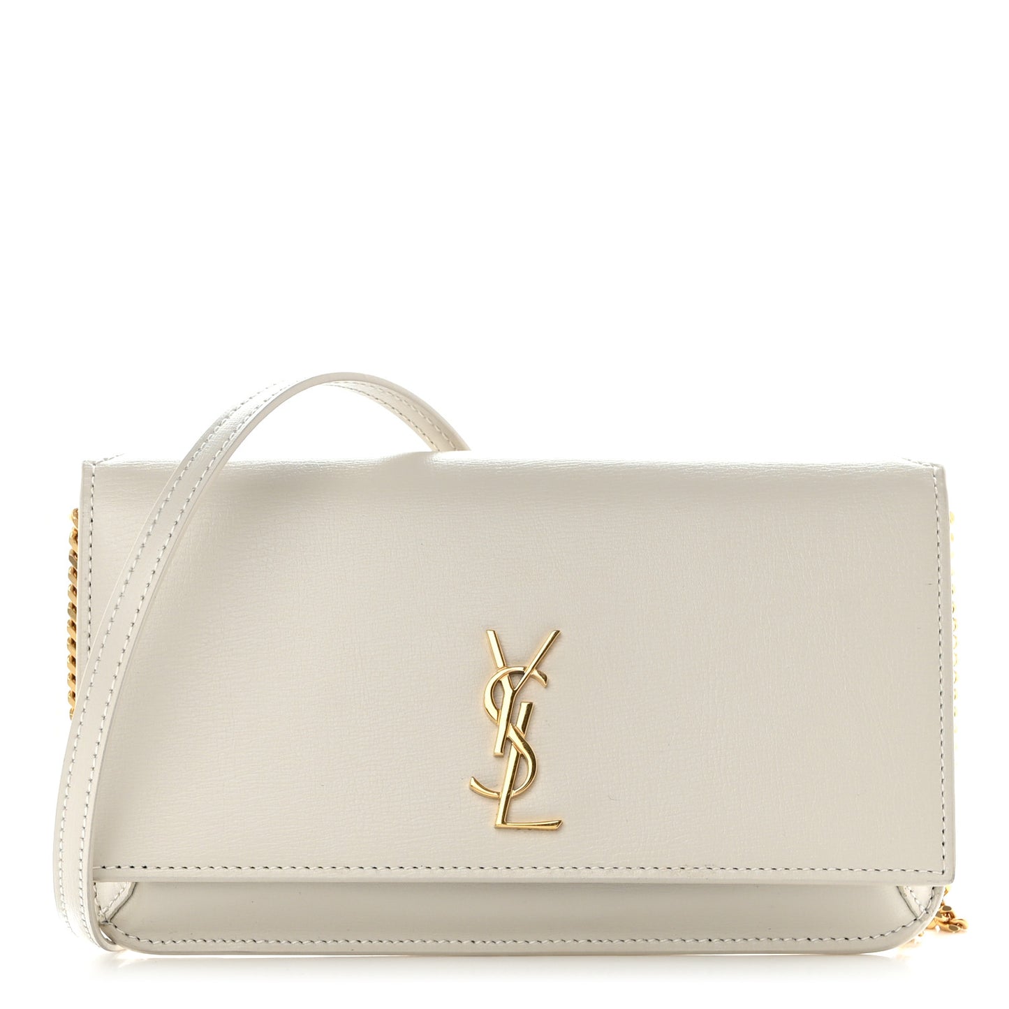 Smooth Calfskin Monogram Phone Holder Crossbody Crema Soft