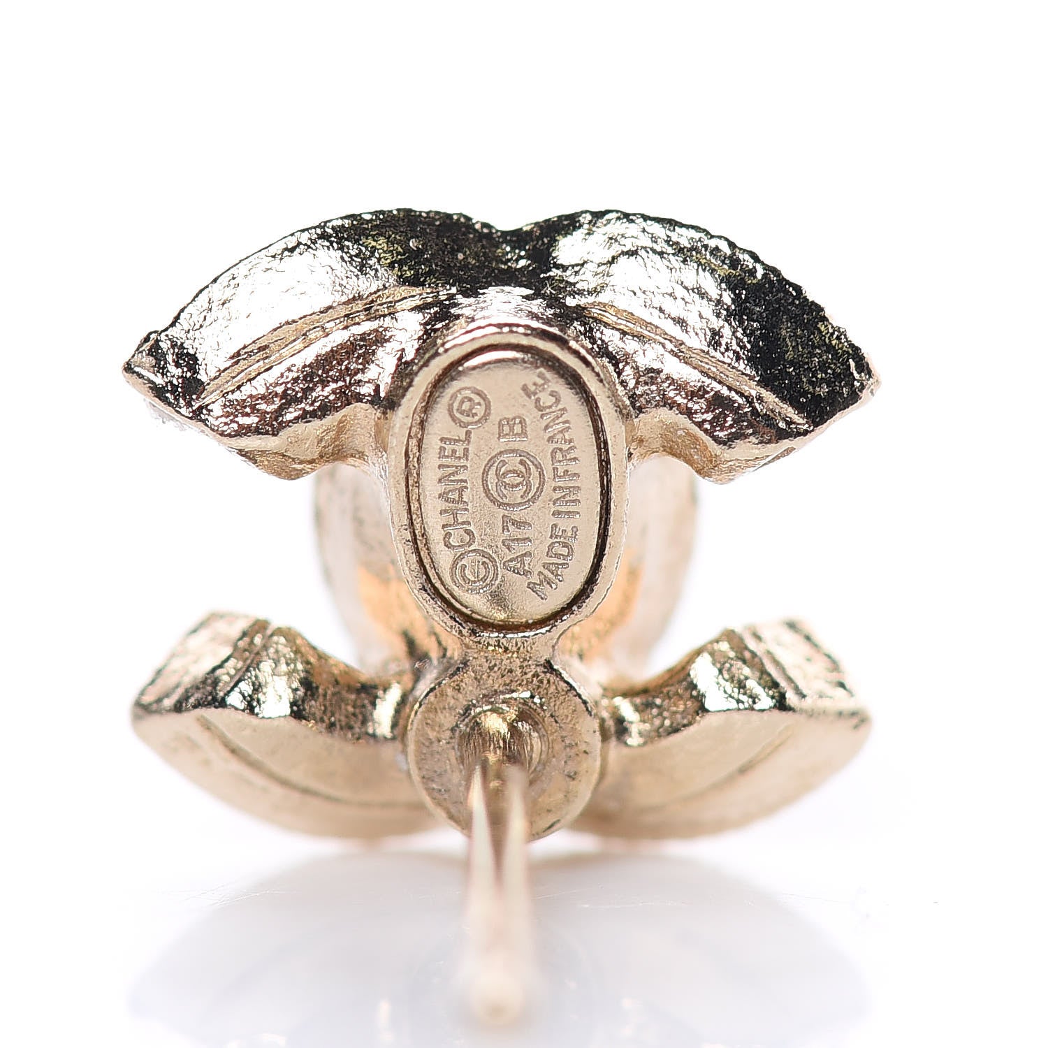 Chanel Crystal CC Earrings Light Gold 4 of 5