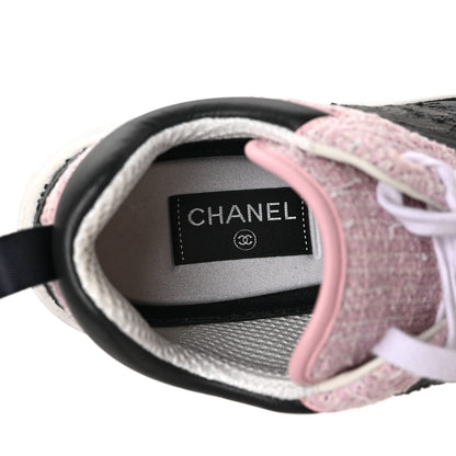 Chanel Suede Tweed CC Sneakers 40.5 Grey Pink 7 of 9