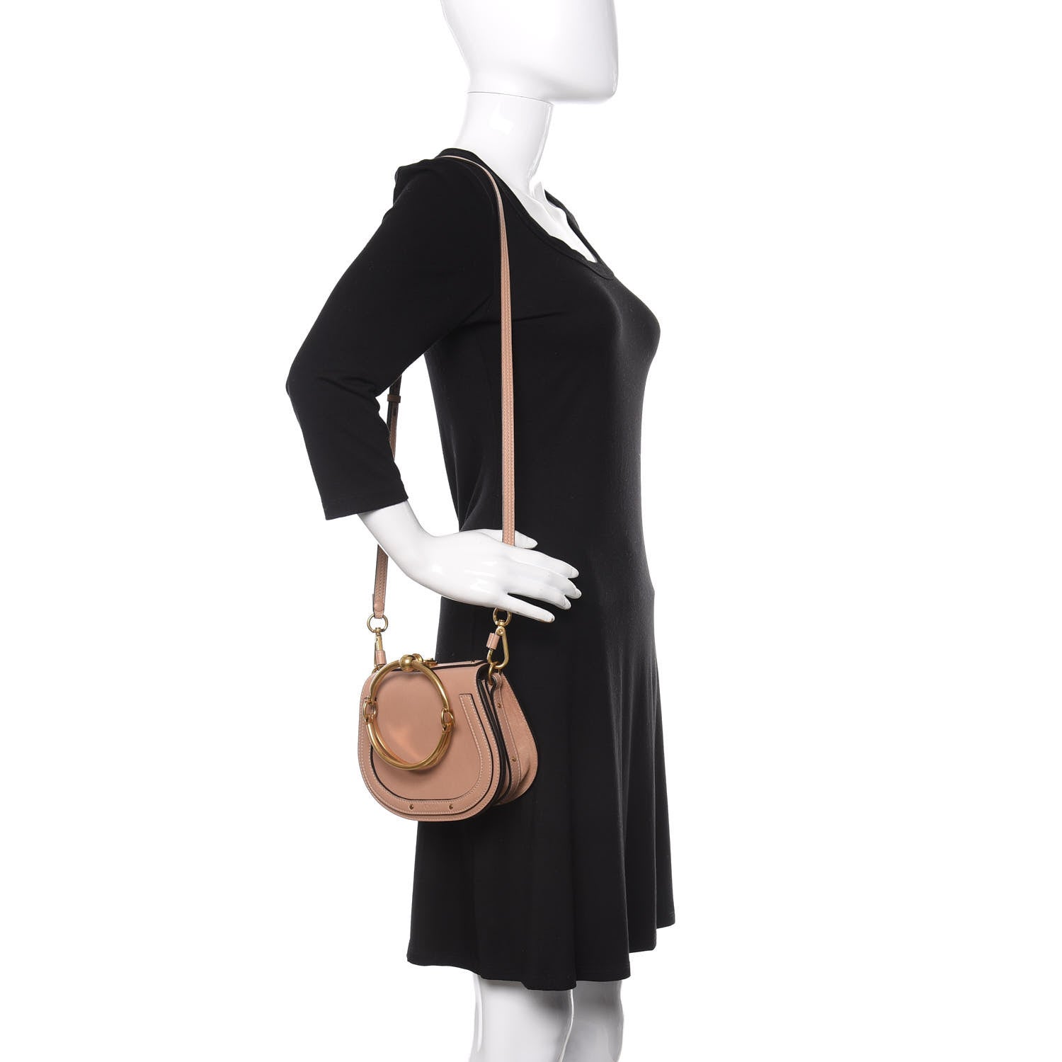 Chloe Calfskin Suede Small Nile Bracelet Bag Biscotti Beige 2 of 10