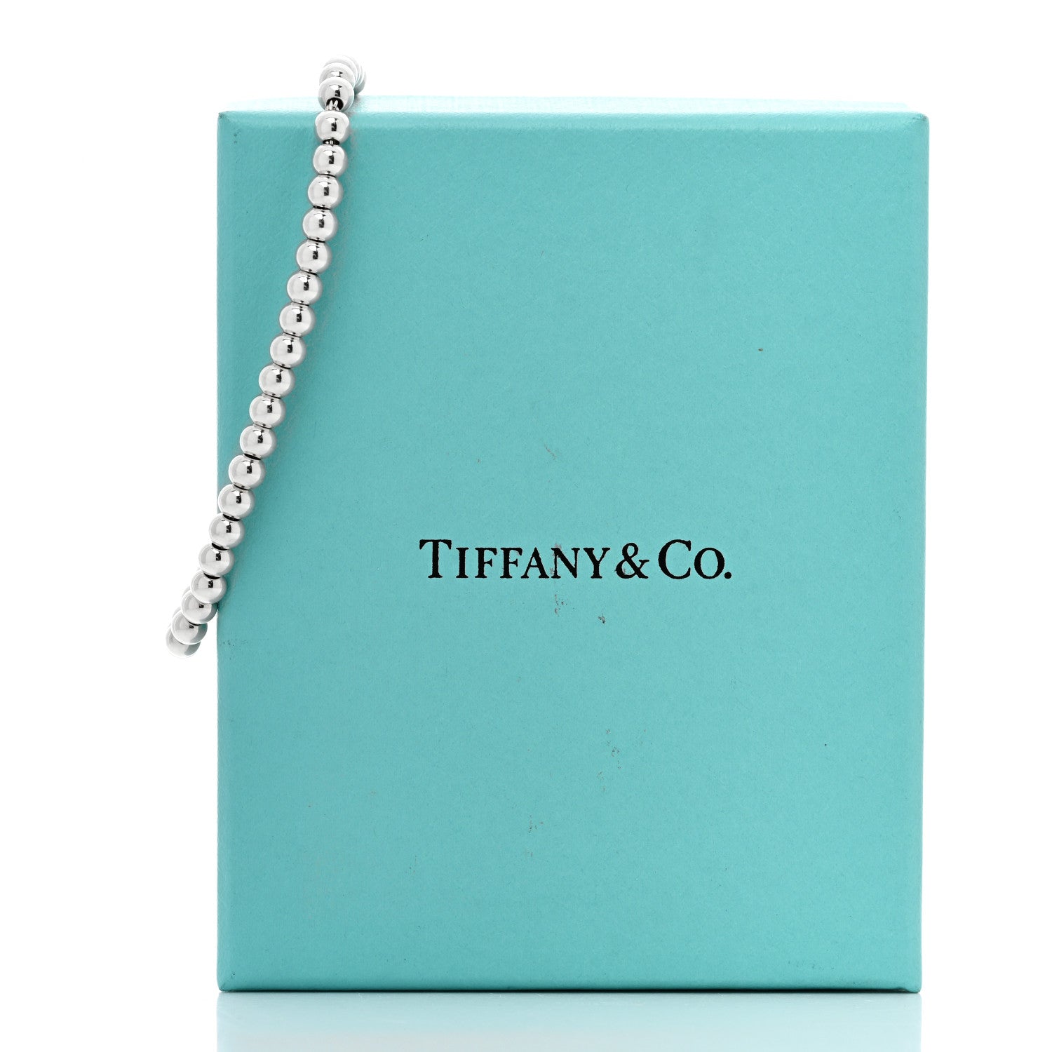Tiffany Sterling Silver 4mm Beads Toggle Bracelet 5 of 5