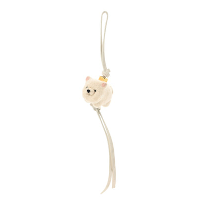 Loewe Calfskin Felt Chow Chow Bag Charm Soft White 1 of 5