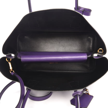Prada Saffiano Cuir Large Double Bag Viola Nero Black 6 of 8