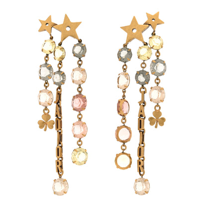 Christian Dior Crystal J'adior Star Drop Earrings Aged Gold Multicolor 1 of 5