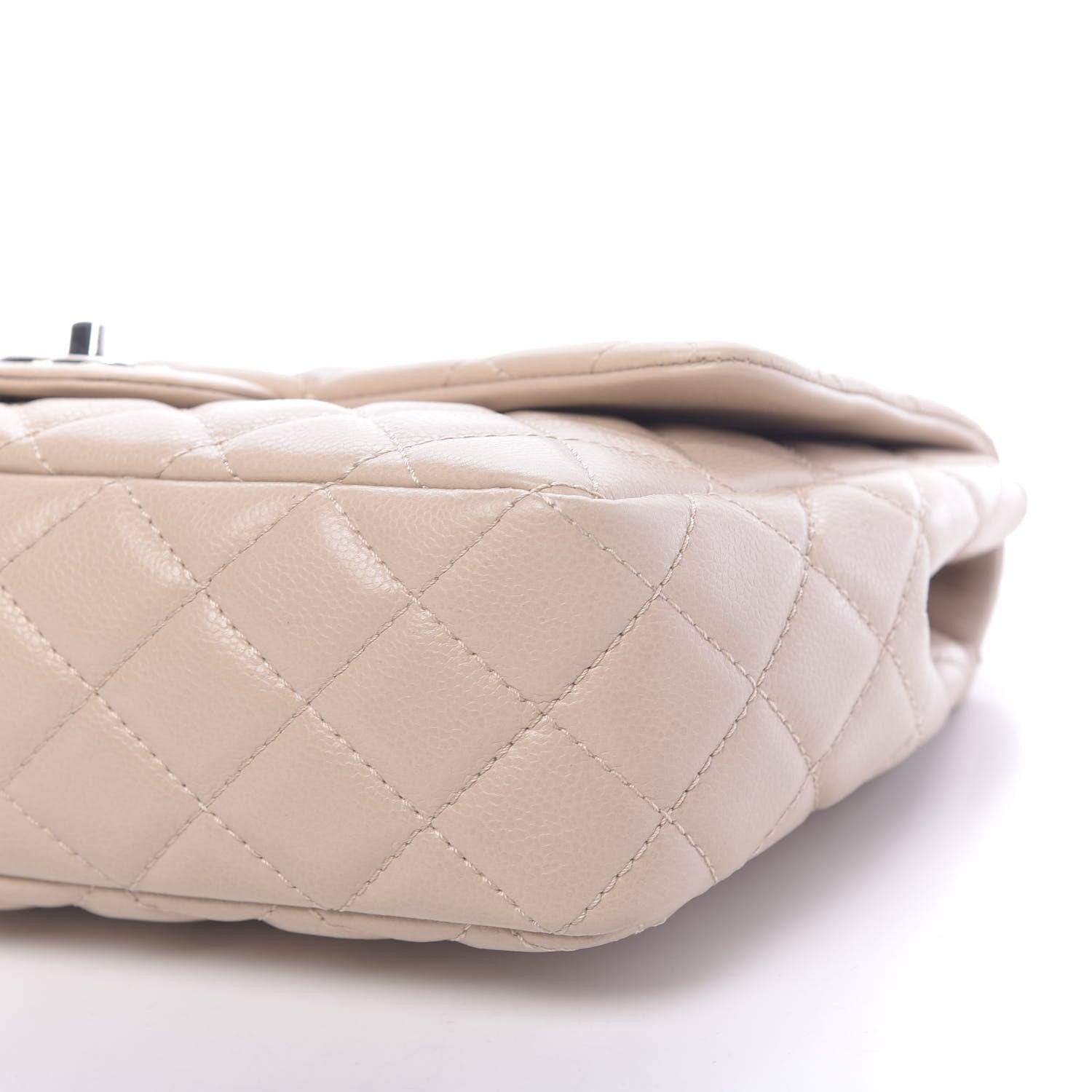 Chanel Caviar Quilted Jumbo Single Flap Beige Clair 9 of 10