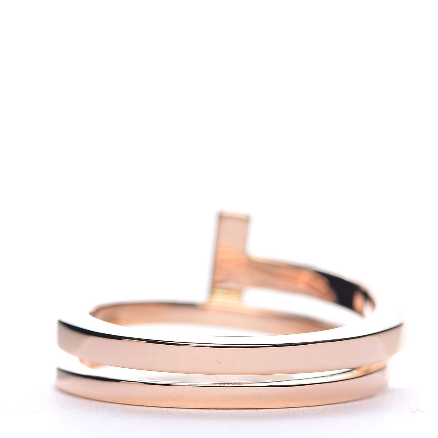 18K Rose Gold Diamond T Square Wrap Ring 58 8.25