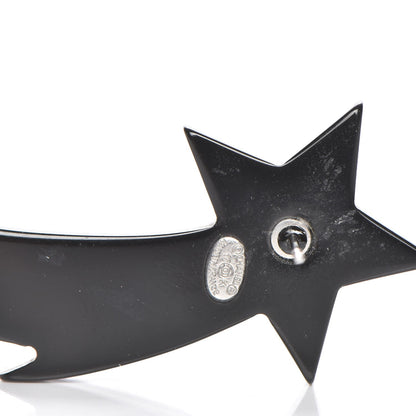 Chanel Resin Crystal CC Shooting Star Earrings Silver Purple 5 of 6