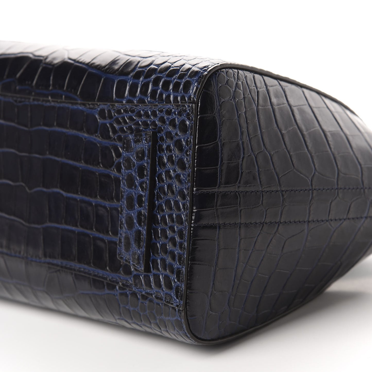 Calfskin Crocodile Embossed Small Antigona Deep Blue