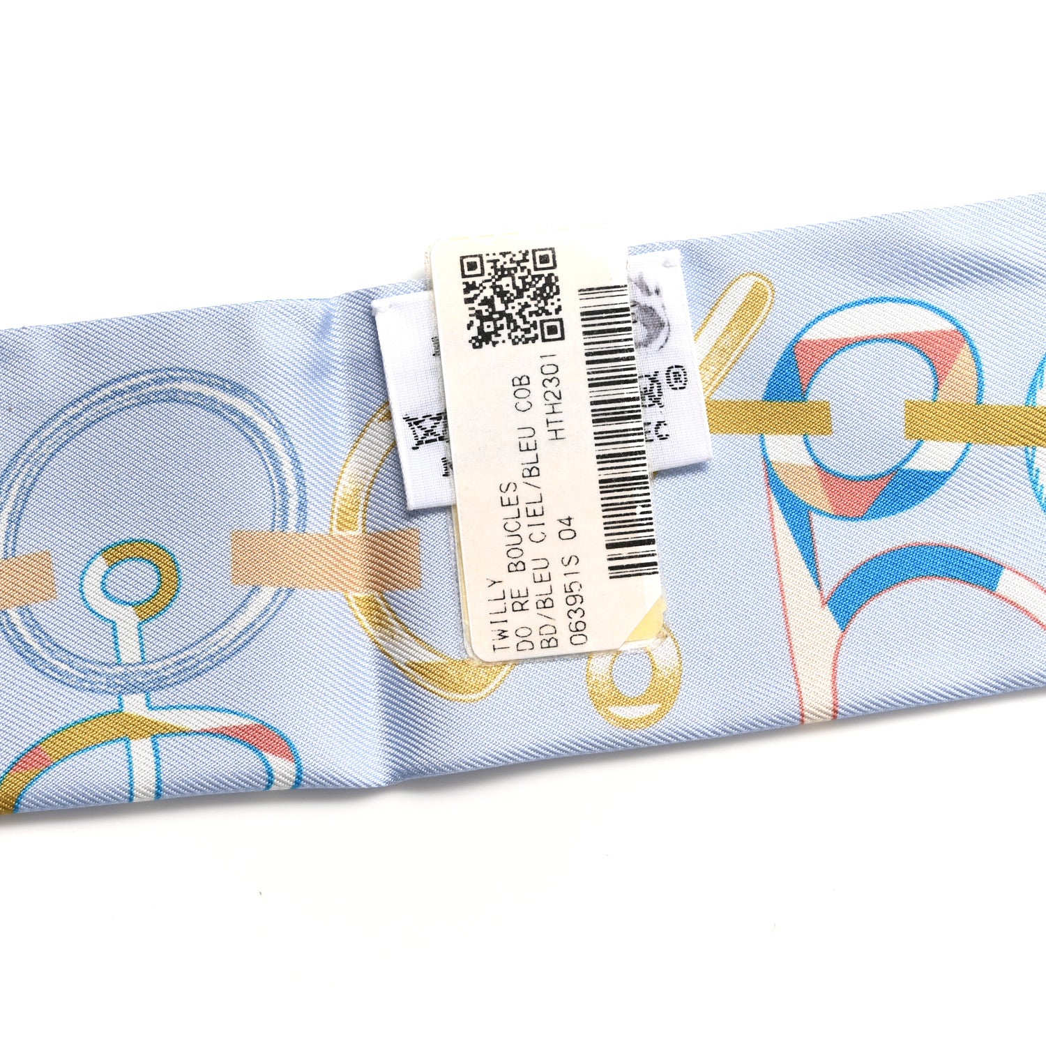 Hermes Silk Do Re Boucles Twilly Bleu Ciel Blue Cob 3 of 4