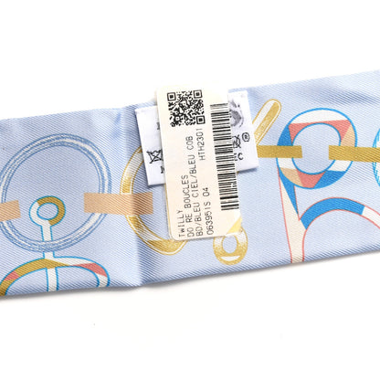 Hermes Silk Do Re Boucles Twilly Bleu Ciel Blue Cob 3 of 4