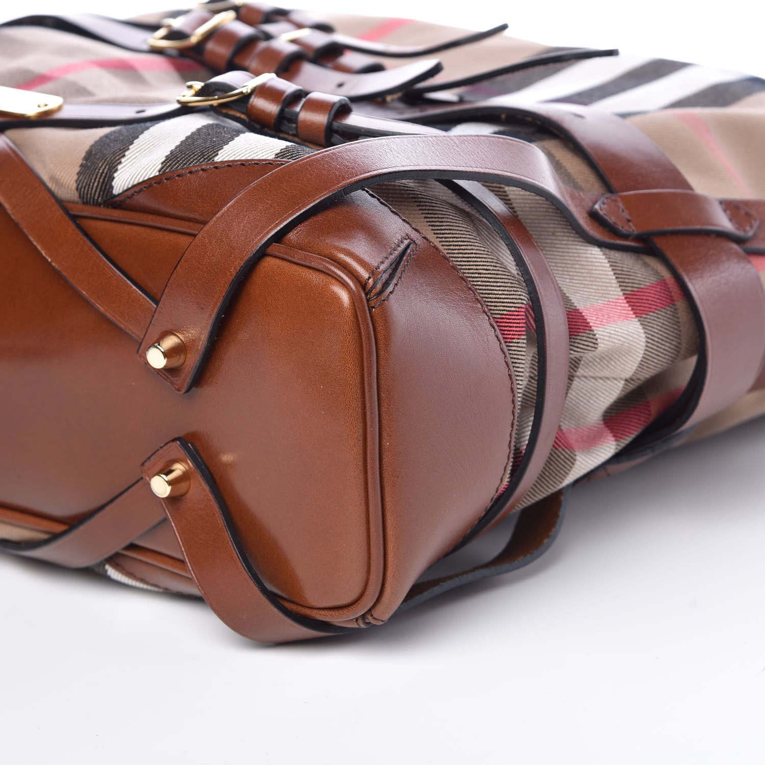 Burberry House Check Bridle Calfskin Medium Gosford Hobo Dark Tan 7 of 12