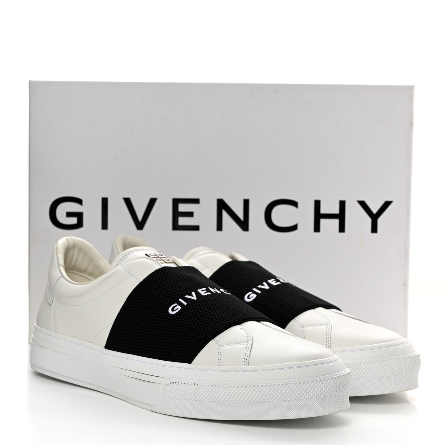 Calfskin Band Logo Mens Urban Street Sneakers 46 White Black