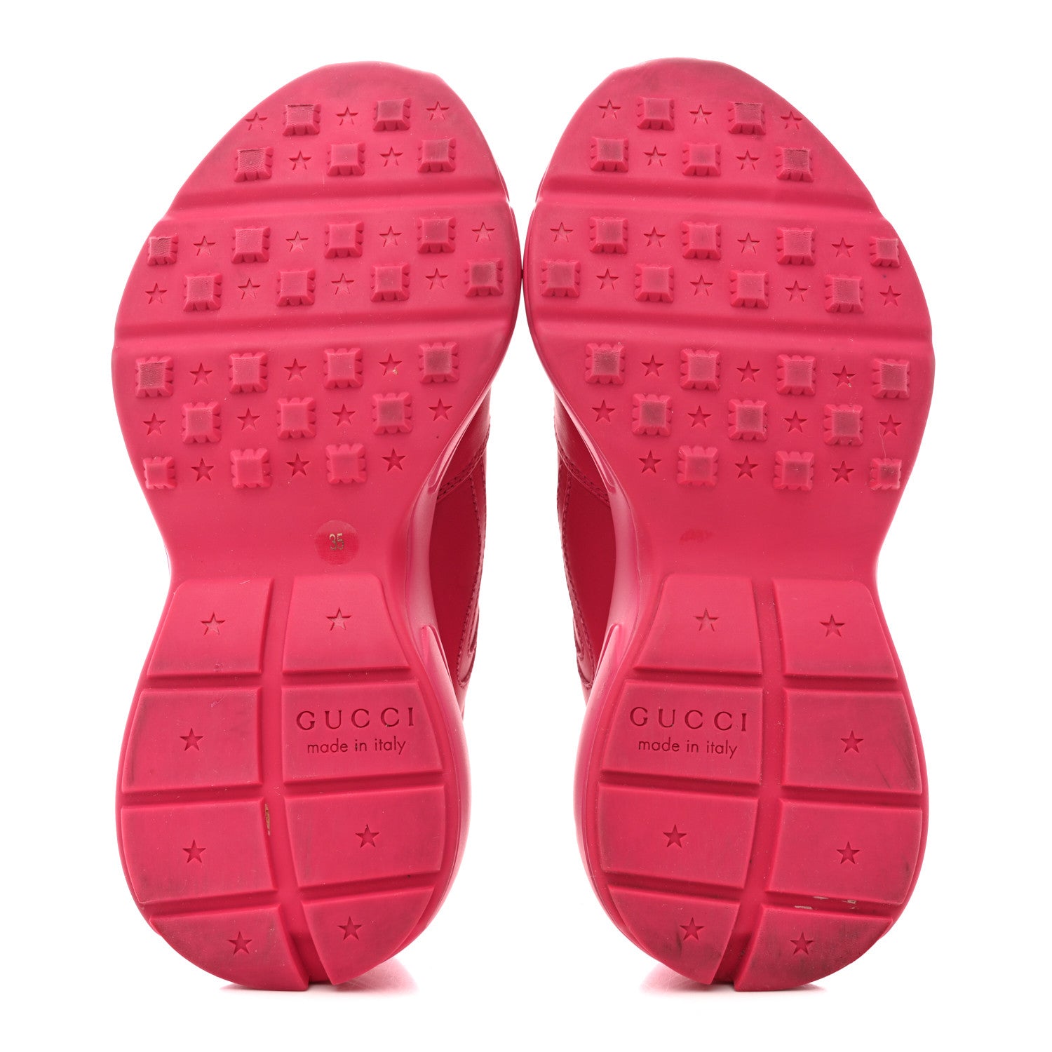 Gucci Calfskin Logo Womens Rhyton Sneakers 35 Box Pink 6 of 11