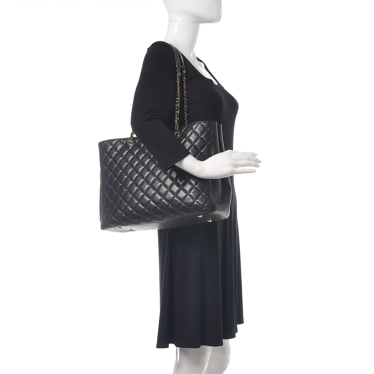 Chanel Caviar Quilted Large Classic Shopping Tote Black 2 of 9