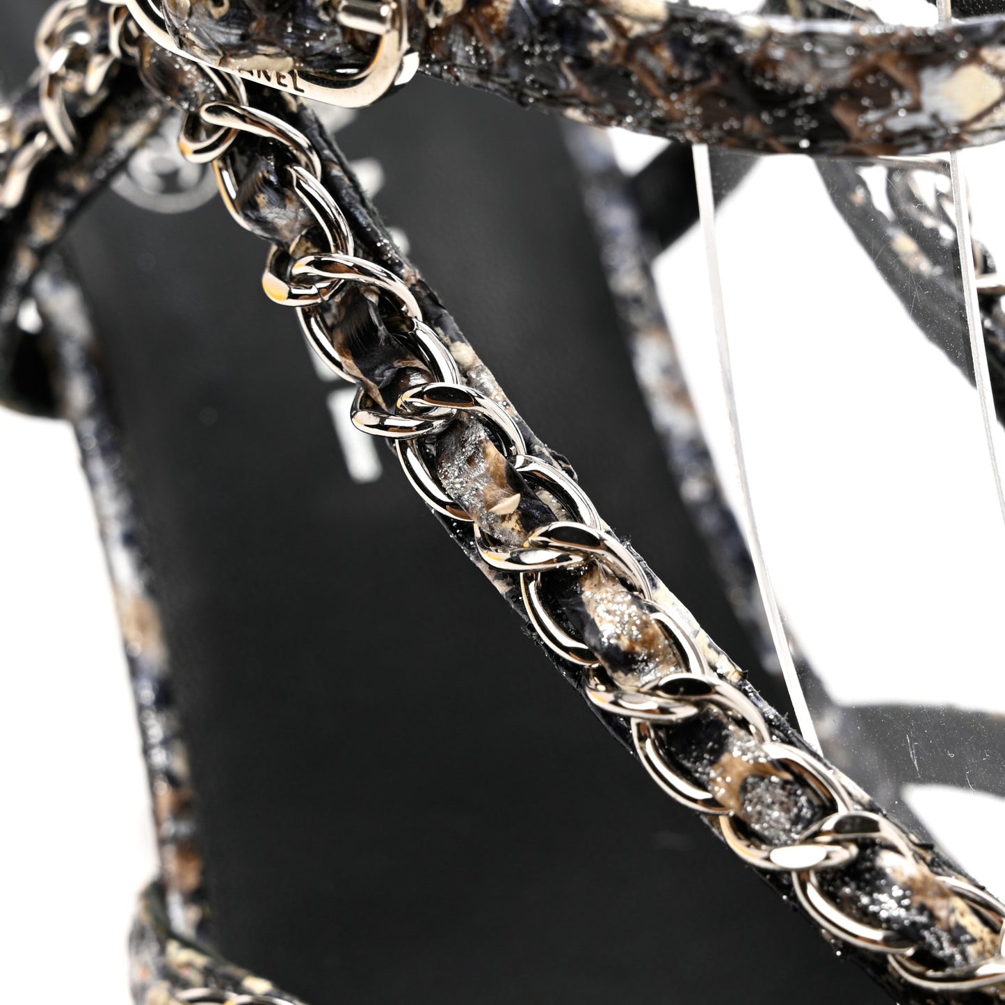 Snakeskin Fantasy Chain Sandals 39 Multicolor