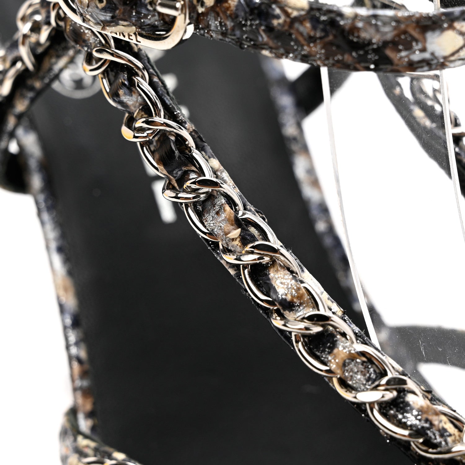Chanel Snakeskin Fantasy Chain Sandals 39 Multicolor 8 of 9