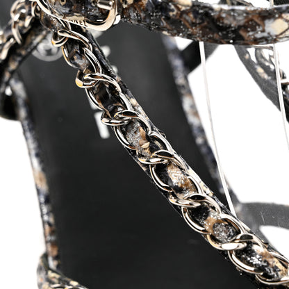 Chanel Snakeskin Fantasy Chain Sandals 39 Multicolor 8 of 9