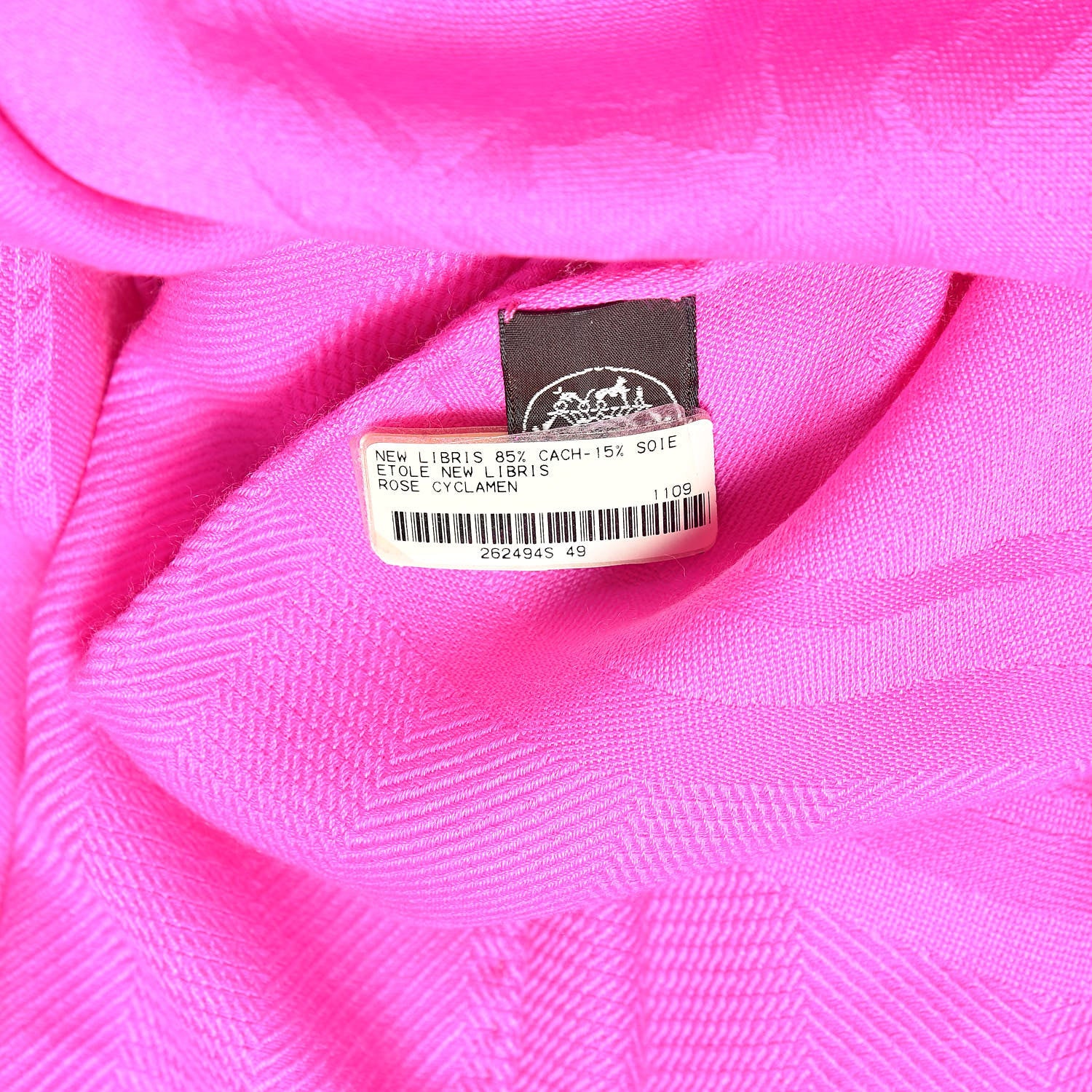 Hermes Cashmere Silk New Libris Stole Rose Cyclamen 4 of 5