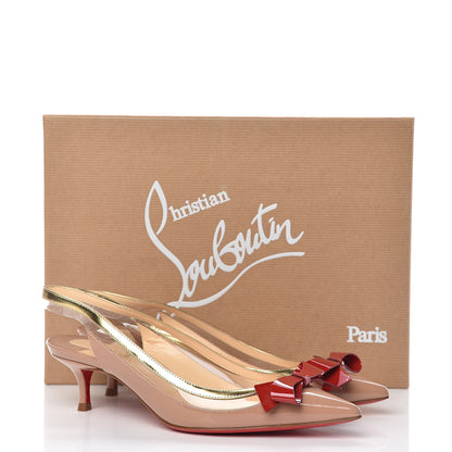 Christian Louboutin Patent PVC Suspenodo Sling 45 Pumps 36 Nude 8 of 8