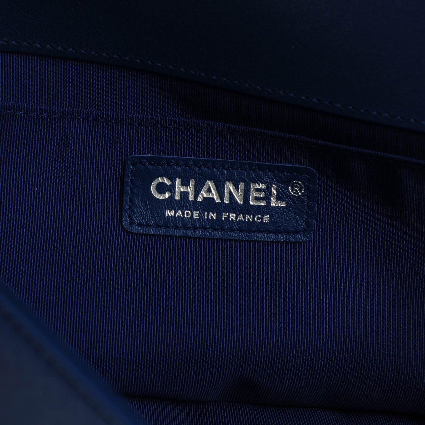 Lambskin Quilted Medium Boy Flap Dark Blue