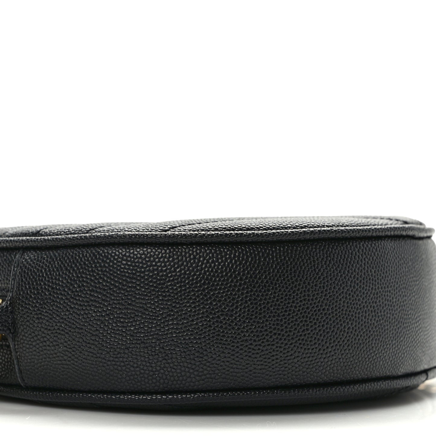 Grain De Poudre Matelasse Chevron Quilted Round Vinyle Camera Bag Black