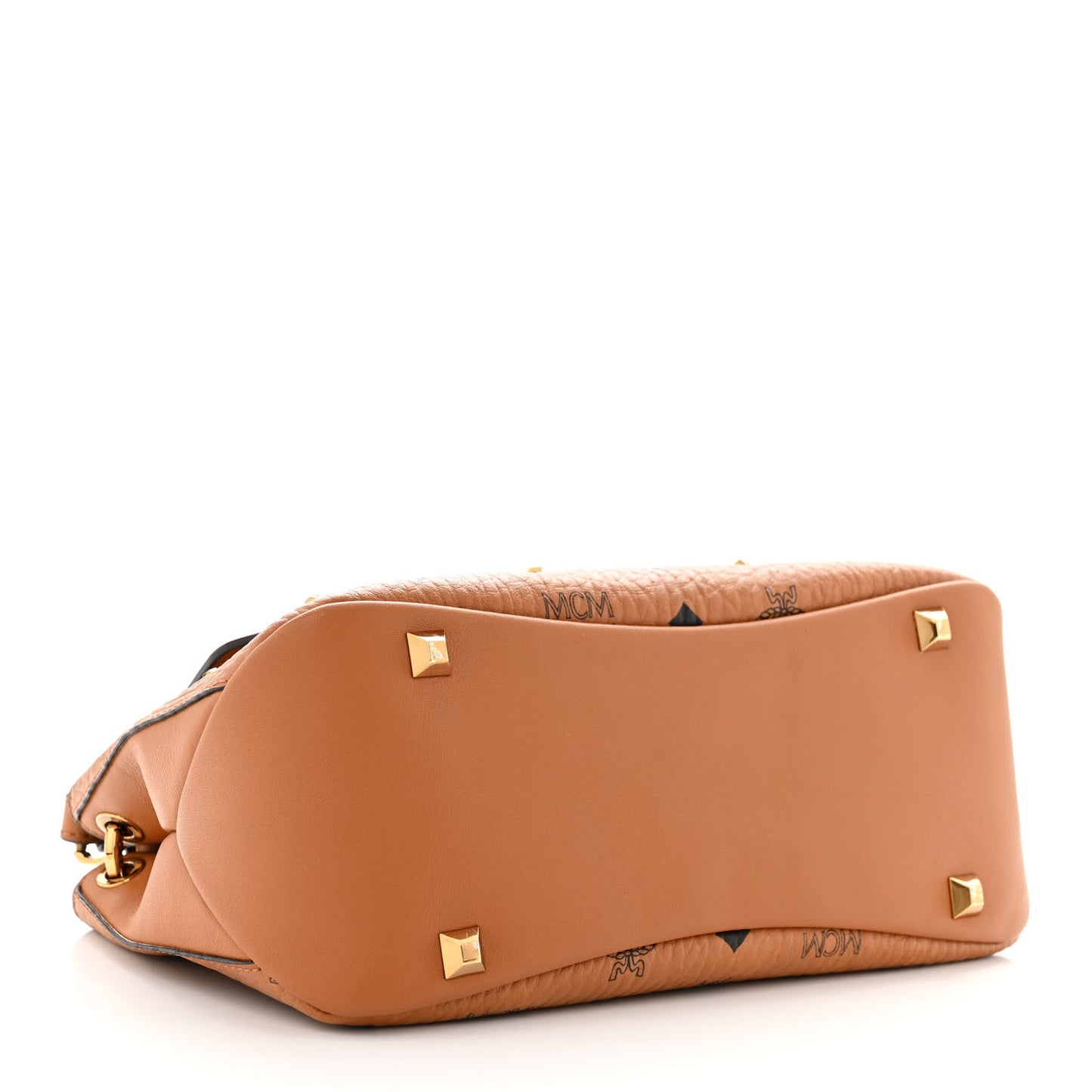 Visetos Studded Flap Shoulder Bag Cognac
