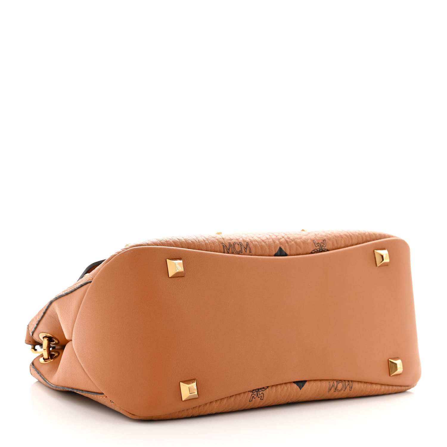 MCM Visetos Studded Flap Shoulder Bag Cognac 4 of 9