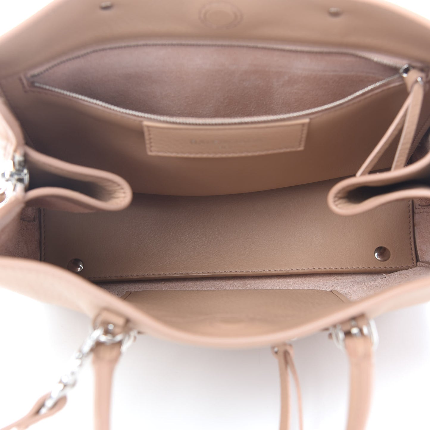Grained Calfskin Papier Mini A4 Zip Around Tote Rose Des Sables