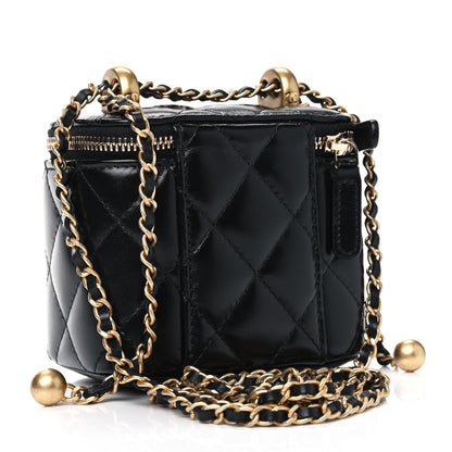 Chanel Calfskin Quilted Mini Perfect Fit Vanity Case With Chain Black 2 of 5