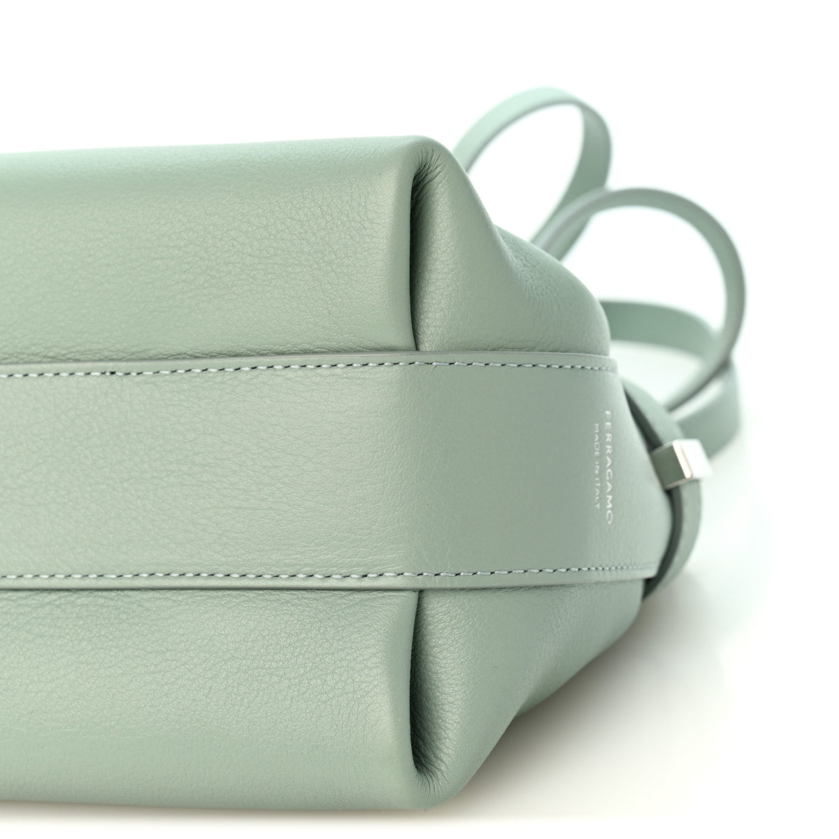 Calfskin Small Hug Pouch Aqua Green