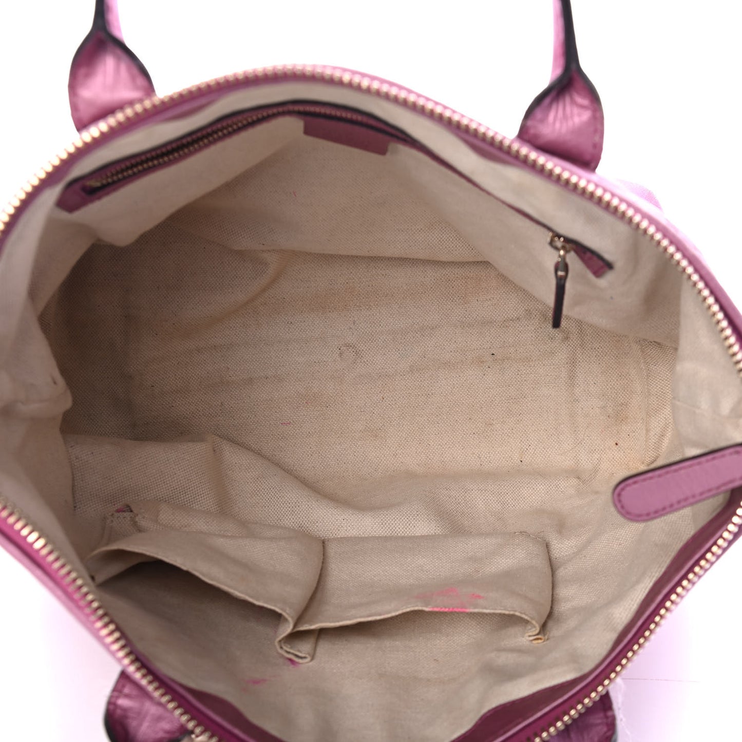 Metallic Soft Guccissima Heart Bit Charm Top Handle Tote Fresia Rose