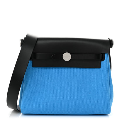Hermes Military Toile Vache Hunter Herbag Zip Retourne 20 Bleu Riviera Black 1 of 11