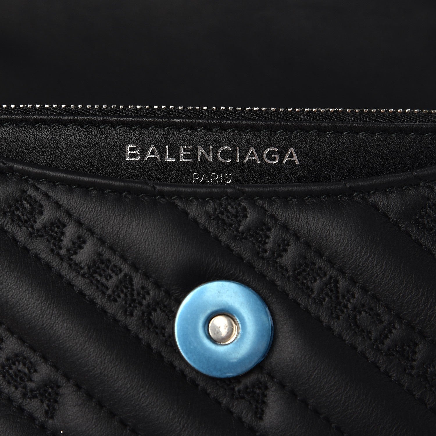 Balenciaga Calfskin Logo Matelasse S BB Round Shoulder Bag Black 6 of 6
