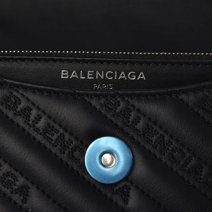 Balenciaga Calfskin Logo Matelasse S BB Round Shoulder Bag Black 6 of 6